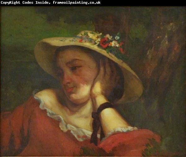 Gustave Courbet Woman with Flowers in her Hat